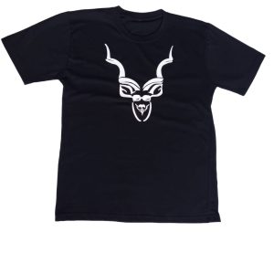Mens Black Kudu with Sunglasses Cotton Short Sleeve Round Regular T-shirt