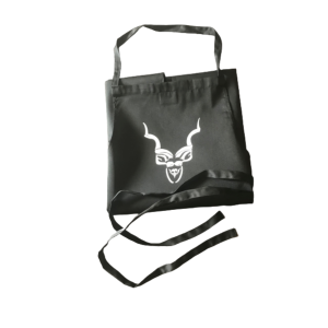 Black Polyester Unisex Full Size Chef Apron with Kudu – One Size Fits All