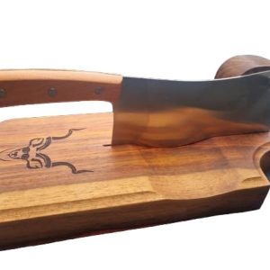 Big Solid Kiaat Biltong Cutter / Slicer – Laser printed Kudu