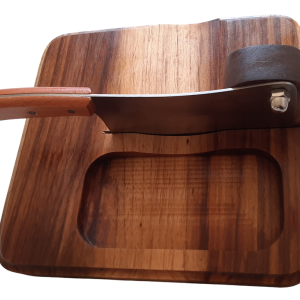Personalised/ Plain Handcrafted South African Biltong Cutter with Solid Kiaat Wood Base &Tray