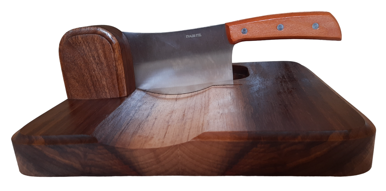Personalised/ Plain Handcrafted South African Biltong Cutter with Solid Kiaat Wood Base &Tray - Image 3