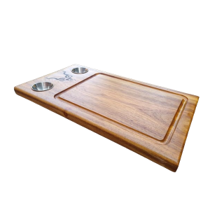 Kudu Solid Kiaat Charcuterie/Cheese/Chopping/Serving Board& Stainless Steel Cups
