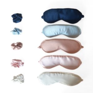 Personalised/ Plain Luxurious Silk Sleeping Masks With Matching Scrunchies – Set of 5
